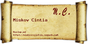 Miskov Cintia névjegykártya